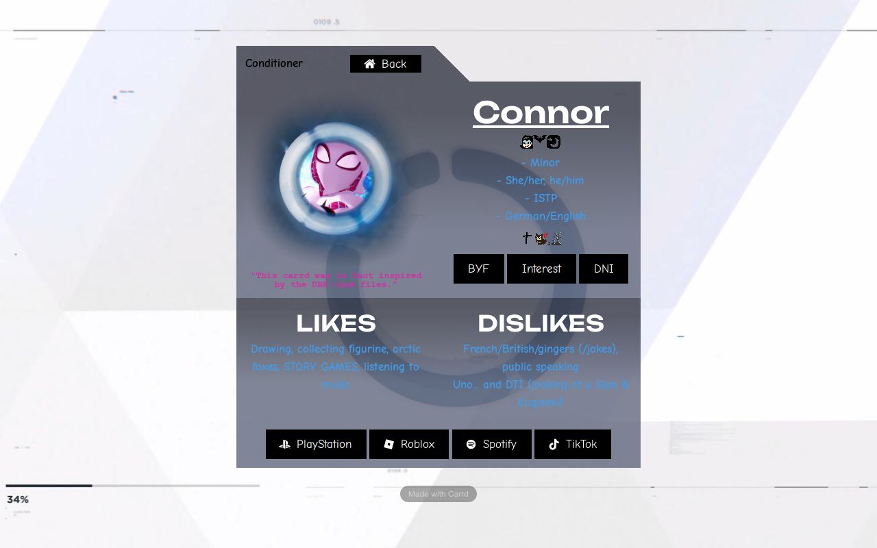 Carrd profile picture for @conditioner